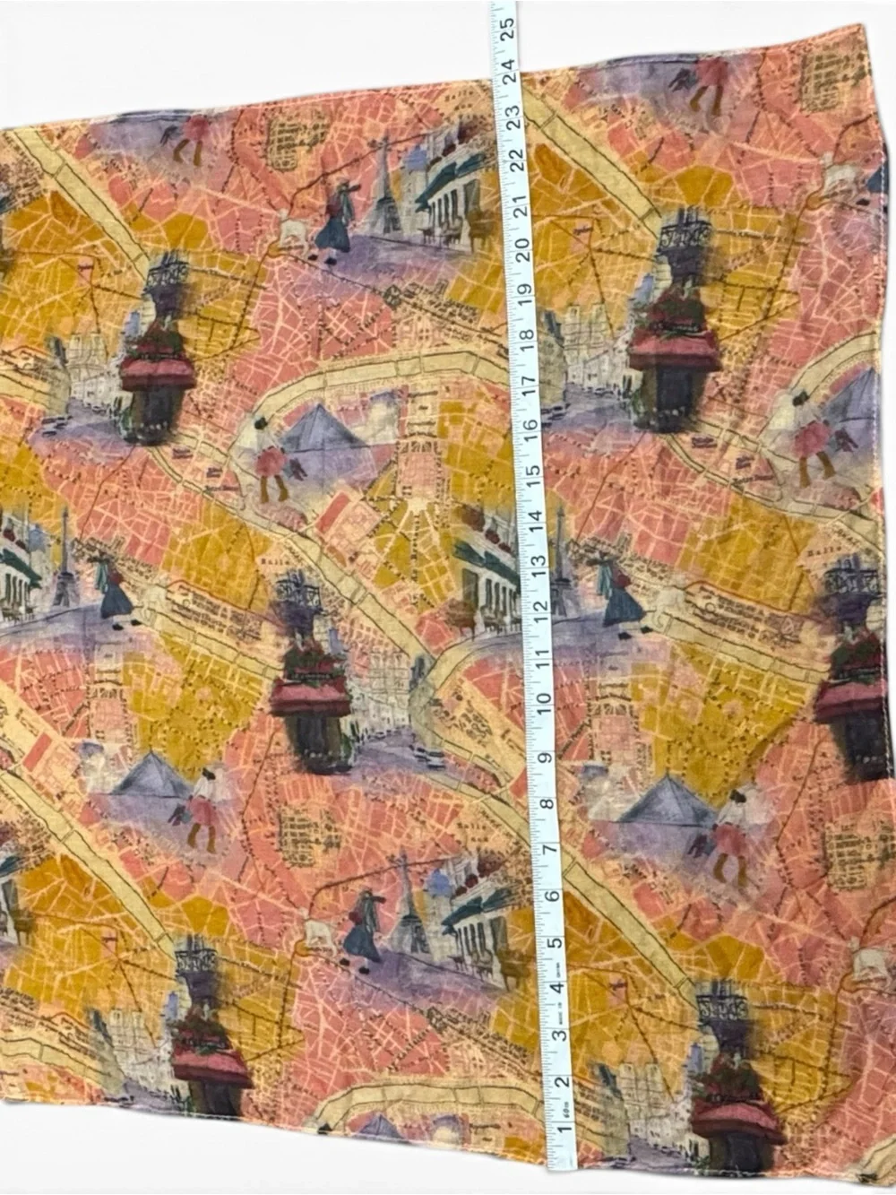 Patricia Nash Paris Map Travel Print Viscose Square Scarf Wrap